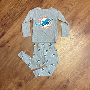 NFL Miami Dolphins Long Sleeve Pajama Set Size 2T